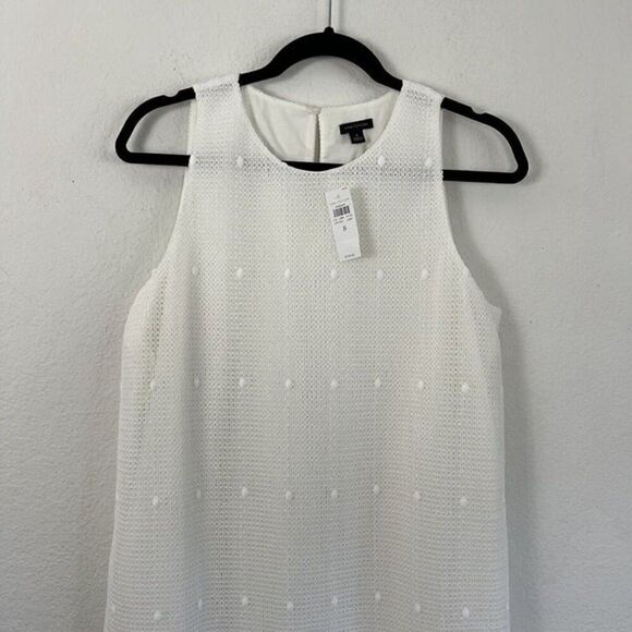 Ann Taylor NWT Size 8 White Sleeveless Embroidered Floral Lace Sheath Dress - Picture 10 of 10